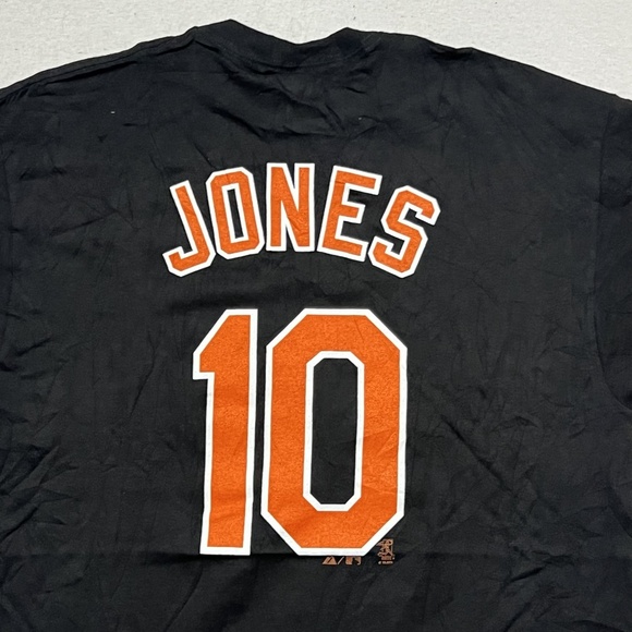 Majestic Men Black Tee Shirt Baltimore Orioles Jones 10 Size XL - Picture 8 of 9